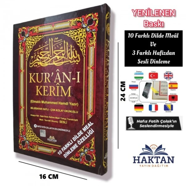 HAKTAN ORTA BOY KURANI KERİM KELİME MEAL 5 ÖZELLİKLİ H-18
