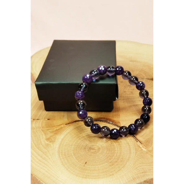 Ametist Doğal Taş Bileklik Kutulu - 4