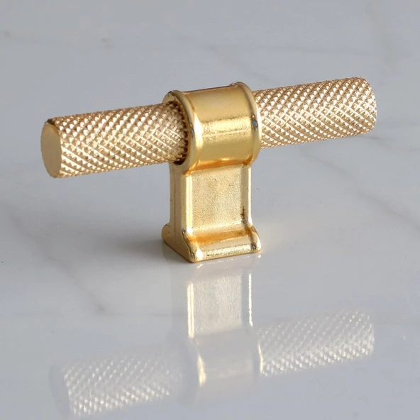 Hisar Altın Gold Metal Düğme Kulpu Tek Vidalı Çekmece Mutfak Mobilya Dolabı Dolap Kulpları Kulbu - 6