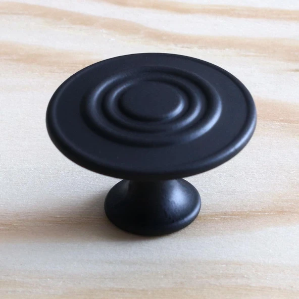 Daire Kulp Düğme Mat Siyah Mobilya Dolap Mutfak Dolabı Çekmece Kulpları Kapak Kulpu Kulb Metal - Resim 4