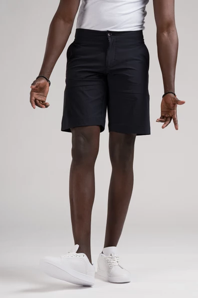 Beli Yarım Lastikli Paraşüt Kumaş Likralı Astarsız Cepli Slimfit Şort - 8