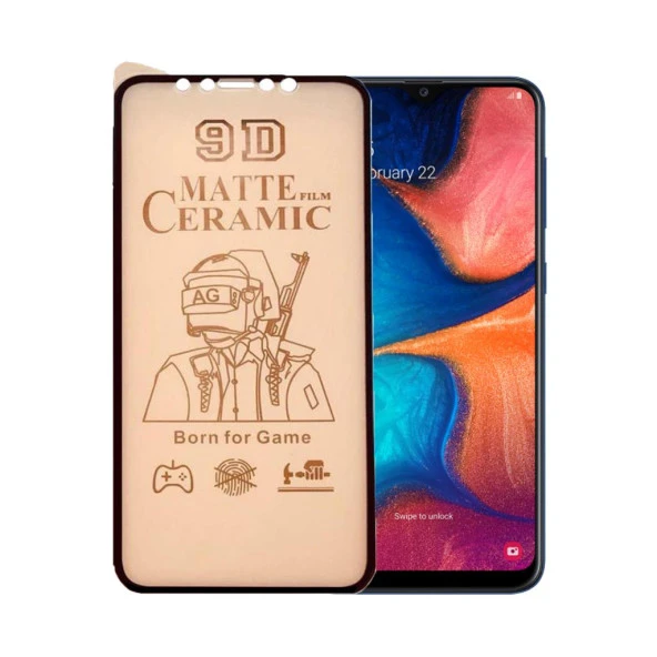 Samsung A20 Ekran Koruyucu 9D Mat Seramik Nano Tam Kaplayan