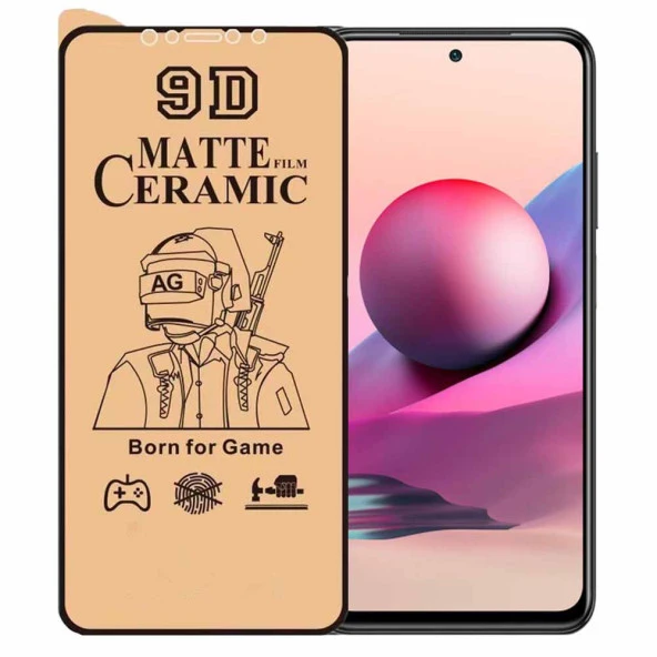 Xiaomi Redmi Note 10S Ekran Koruyucu 9D Mat Seramik Nano Kırılmaz Cam