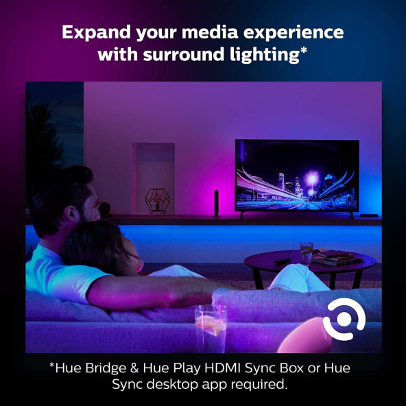 Philips Hue Akıllı LEDşerit, 1 metre, V4 Bluetooth özellikli, Ekleme/Uzatma şeridi - 7