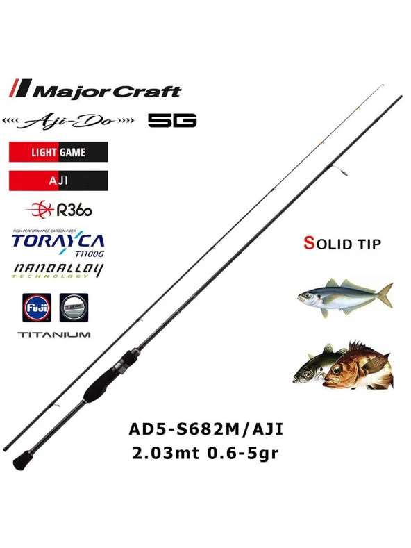 Major Craft 5G Ajido Aji AD5 S682M Aji 203cm 0.6-5g LRF Kamışı - Resim 2