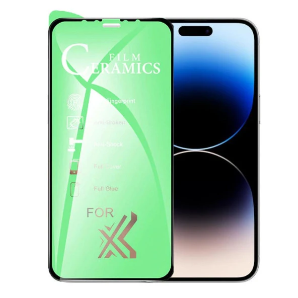 iPhone 14 Pro Max Ekran Koruyucu 9D Seramik Nano Tam Kaplayan Kavisli Kırılmaz