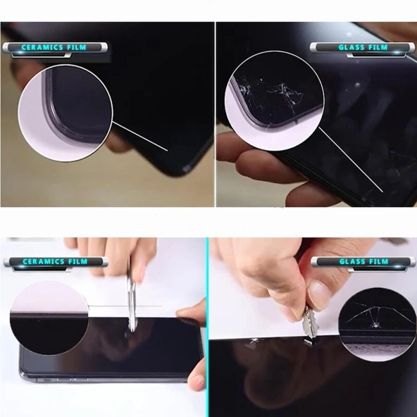 iPhone 14 Plus Ekran Koruyucu 9D Seramik Nano Tam Kaplayan Kırılmaz Cam Kavisli - 4