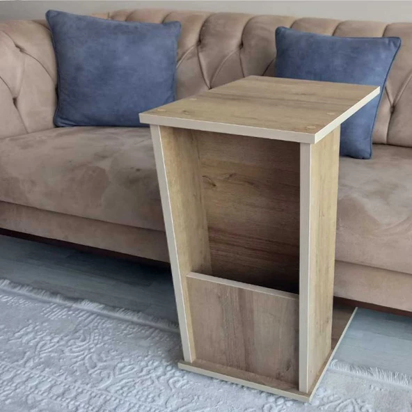 MODİLAYN CAN Gazetelikli C Yan Sehpa, Tekerlekli Sehpa - MEŞE - - 4