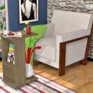 MODİLAYN CAN Gazetelikli C Yan Sehpa, Tekerlekli Sehpa -CEVİZ- - 2