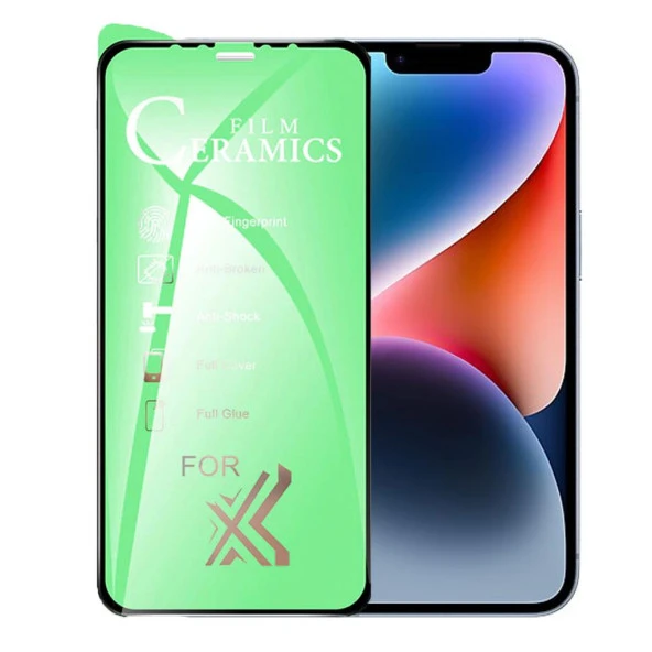 iPhone 14 Ekran Koruyucu 9D Seramik Nano Tam Kaplayan Kavisli