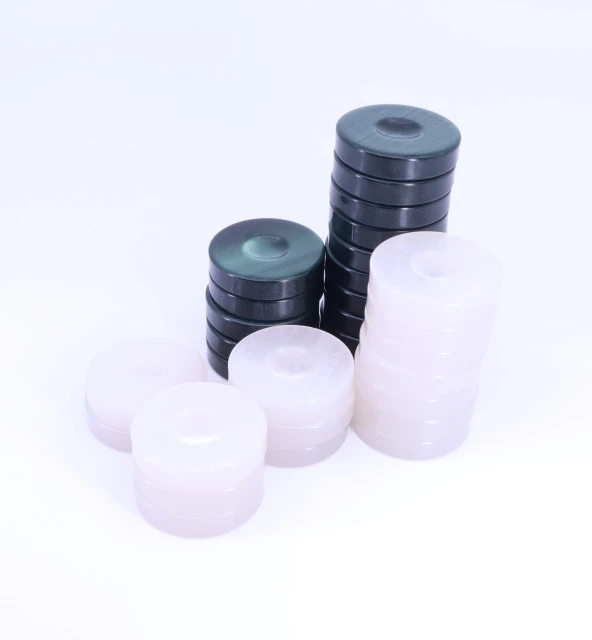 Sedefli Yeşil - Beyaz 35 mm Tavla Pulu 3,5 cm - Resim 4