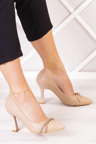 Erkan Saçmacı Elisha Ten Vegan Burma Taşlı Abiye Ayakkabı - 2