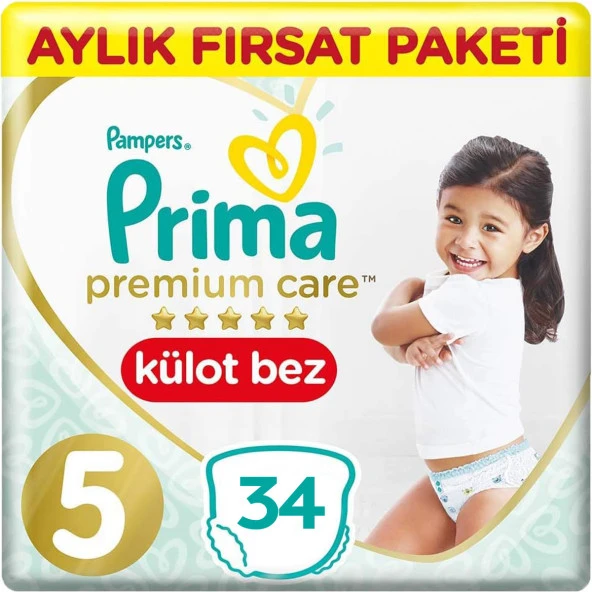 Prima Premium Care Bebek Külot Bezi 5 Beden 34 Adet