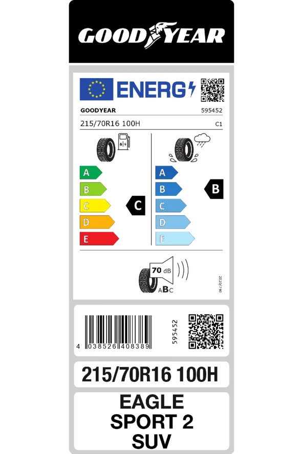Goodyear 215/70R16 100H Eagle Sport 2 Suv Oto Yaz Lastiği (Üretim Yılı: 2023) - Resim 3