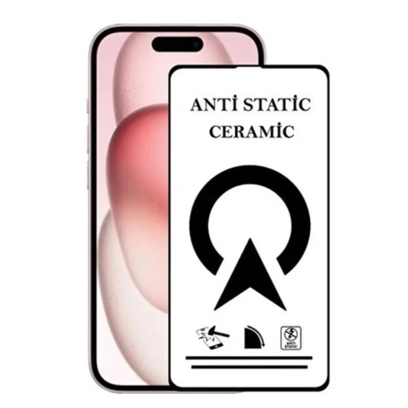 iPhone 15 - Uyumlu Tam Kaplayan Anti Statik Seramik Nano Esnek Koruyucu