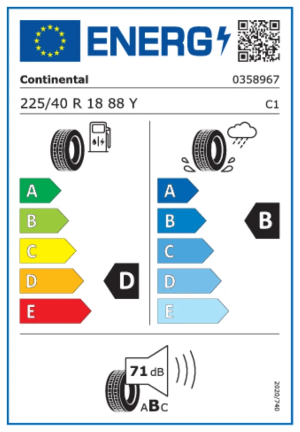 Continental 225/40R18 88Y FR SportContact 5 SSR * Oto Yaz  Lastiği (Üretim Yılı: 2021) - 2