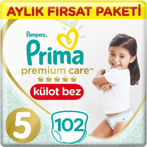 Prima Premium Care Bebek Külot Bezi 5 Beden 34X3 102 Adet