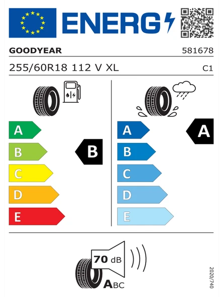 Goodyear 255/60R18 112V XL Efficientgrip 2 SUV Oto Yaz Lastiği (Üretim Yılı: 2023) - 2