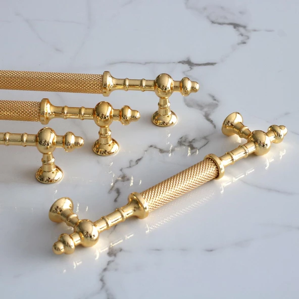 Ladin Altın Gold Metal Kulp 128 mm-12.8 cm Mobilya Çekmece Mutfak Dolabı Dolap Kapak Kulpları Kulbu - 6