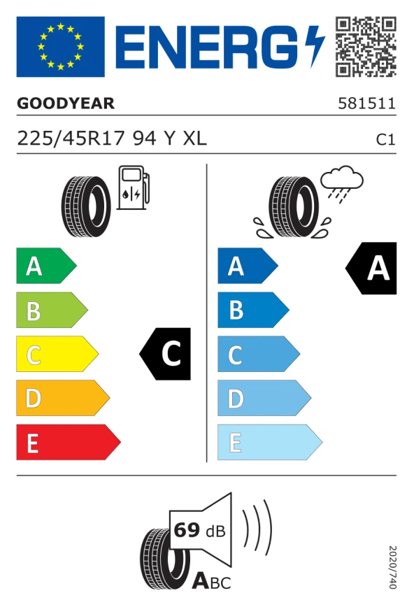 Goodyear 225/45R17 94Y XL Eagle F1 Asymmetric 6 FP Oto Yaz Lastiği (Üretim Yılı: 2023)