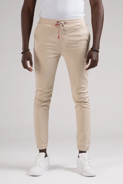 FBI Jeans Dar Ve Lastikli Paça Beli İplikli Kanvas Kumaş Slimfit Jogger Pantolon - 8