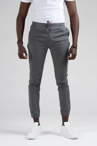 FBI Jeans Dar Ve Lastikli Paça Beli İplikli Kanvas Kumaş Slimfit Jogger Pantolon - 4