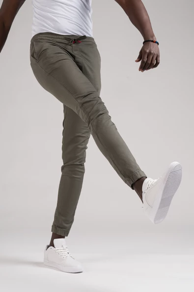 FBI Jeans Dar Ve Lastikli Paça Beli İplikli Kanvas Kumaş Slimfit Jogger Pantolon - 12