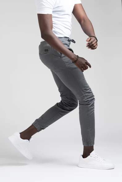 FBI Jeans Dar Ve Lastikli Paça Beli İplikli Kanvas Kumaş Slimfit Jogger Pantolon