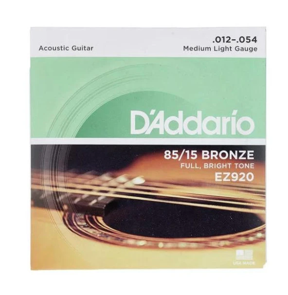 Daddarıo Ez920 Akustik Gitar Tel Seti, 85/15 Bronze, Medıum Lıght