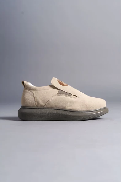 Hippo Bağcıksız Süet Erkek Günlük Sneaker Ayakkabı GT Bej - 4