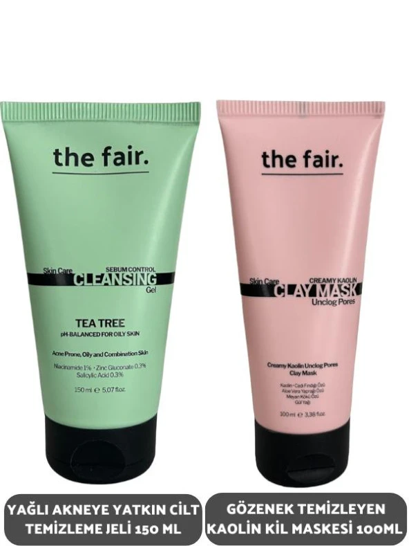 the fair. Yağlı Akneye Yatkın Cilt Temizleme Jeli 150 ml ve Gözenek Temizleyen Kaolin Kil Maske 100 ml