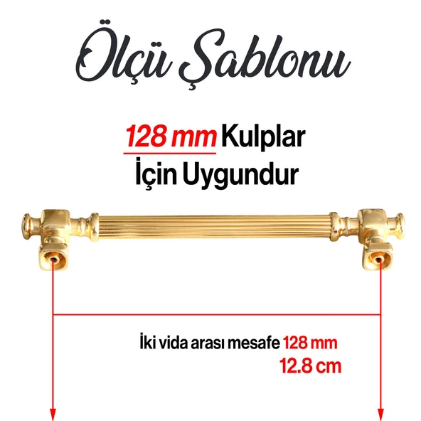 Talas Altın Çizgi Metal Kulp 128 mm 12.8 cm Mobilya Çekmece Mutfak Dolabı Dolap Kapak Kulpları Kulbu - 3