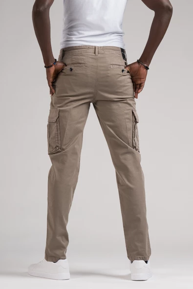 FBI Jeans Mevsimlik Kanvas Kumaş Regular Fit Boru Paça Kargo Pantolon - 5