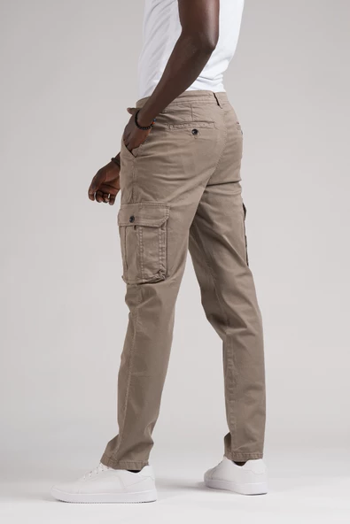 FBI Jeans Mevsimlik Kanvas Kumaş Regular Fit Boru Paça Kargo Pantolon - 3