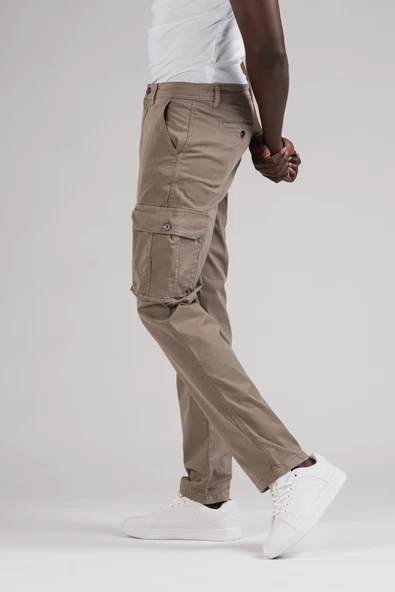 FBI Jeans Mevsimlik Kanvas Kumaş Regular Fit Boru Paça Kargo Pantolon - 2