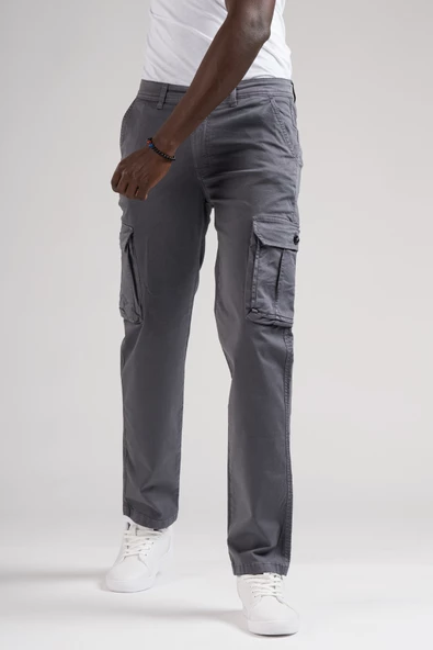 FBI Jeans Mevsimlik Kanvas Kumaş Regular Fit Boru Paça Kargo Pantolon - 12