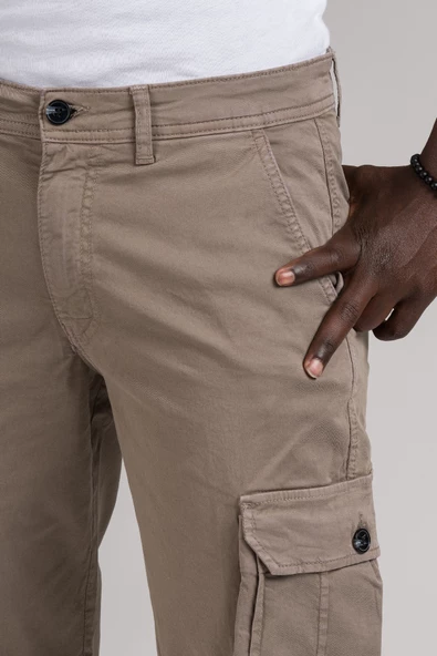 FBI Jeans Mevsimlik Kanvas Kumaş Regular Fit Boru Paça Kargo Pantolon - 6