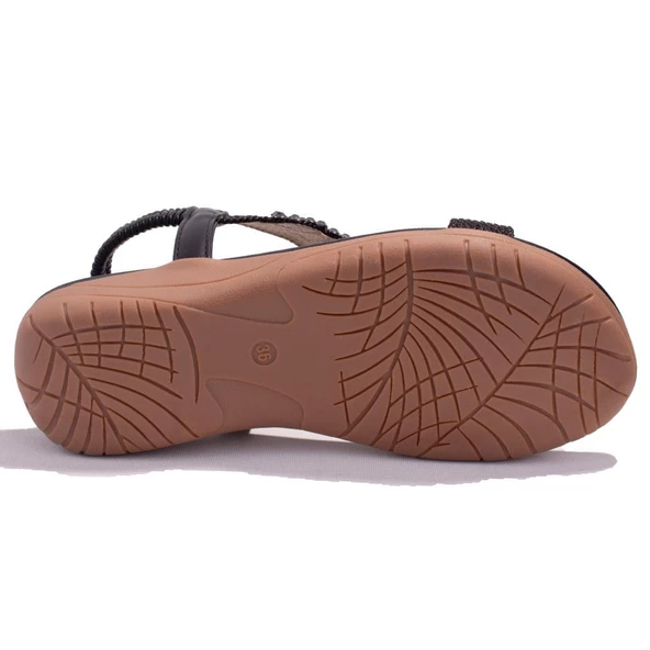 Dagoster DZA07-74172497 Siyah Günlük Ortopedik Kadın sandalet - 4