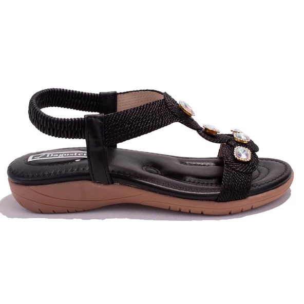 Dagoster DZA07-74172497 Siyah Günlük Ortopedik Kadın sandalet - 2