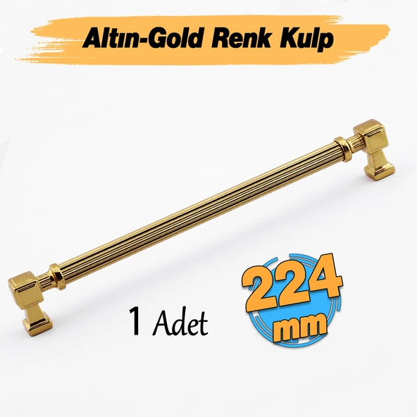 Talas Altın Çizgi Metal Kulp 224 mm 22.4 cm Mobilya Çekmece Mutfak Dolabı Dolap Kapak Kulpları Kulbu ürün görseli