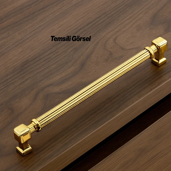 Talas Altın Çizgi Metal Kulp 224 mm 22.4 cm Mobilya Çekmece Mutfak Dolabı Dolap Kapak Kulpları Kulbu - Resim 5
