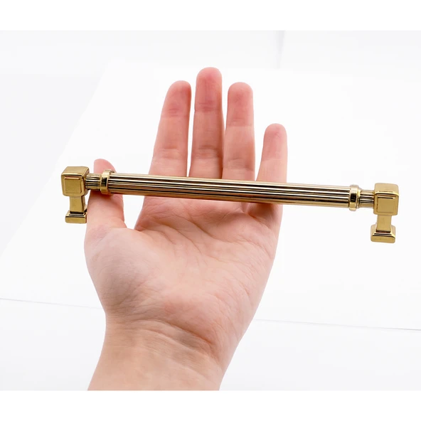 Talas Altın Çizgi Metal Kulp 224 mm 22.4 cm Mobilya Çekmece Mutfak Dolabı Dolap Kapak Kulpları Kulbu - Resim 4