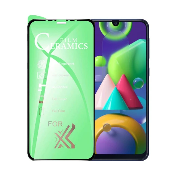 Samsung M21 Ekran Koruyucu 9D Seramik Nano Tam Kaplayan Kavisli