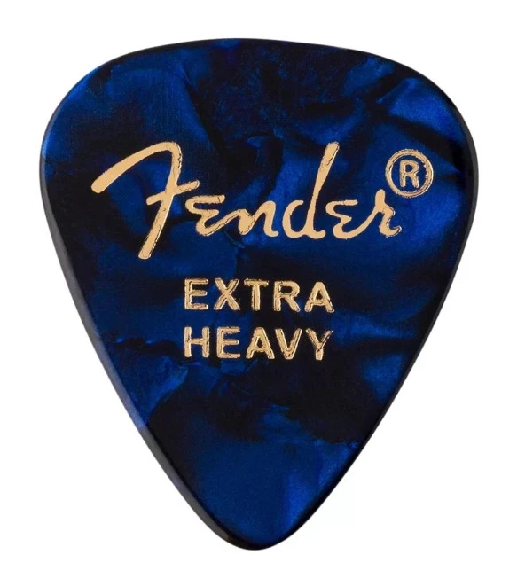 Fender Premium Celluloid Blue Moto 351 Shape Extra Heavy 12 Count Pena