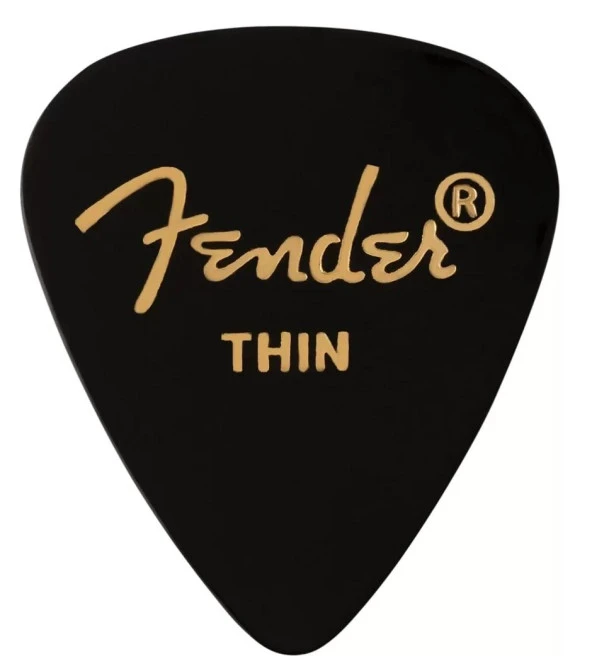 Fender Classic Celluloid Black 351 Shape Thin 12 Count Pena