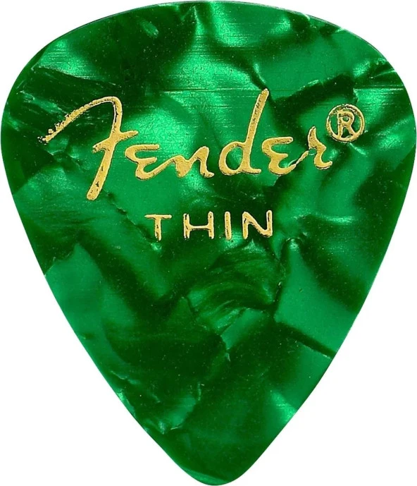 Fender Premium Celluloid 351 Shape Thin Green Moto 12-adet Pena