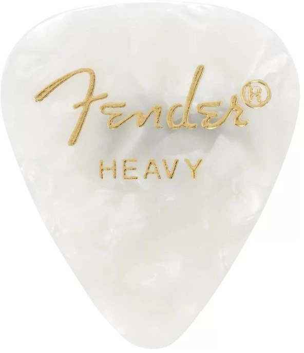 Fender Premium Celluloid 351 Shape Heavy White Moto 12-adet Pena