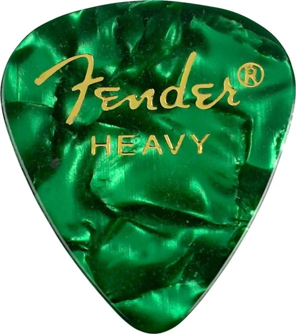 Fender Premium Celluloid 351 Shape Heavy Green Moto 12-adet Pena