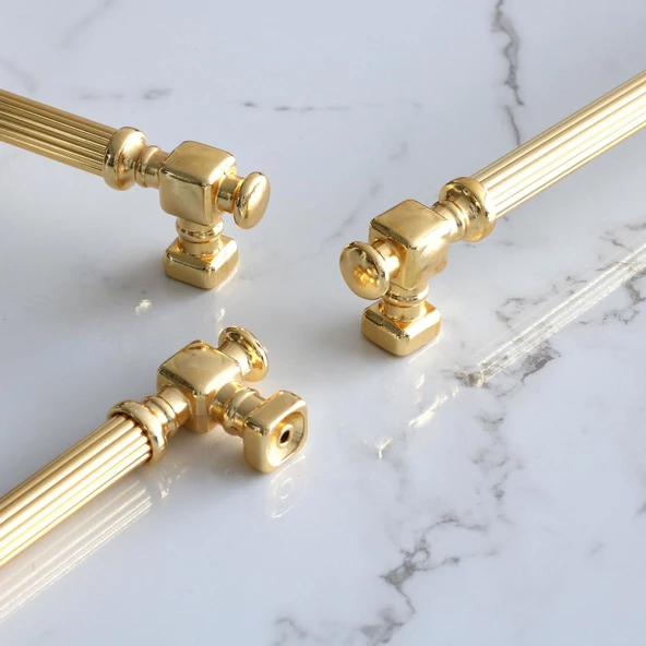 Talas Altın Çizgi Metal Kulp 224 mm 22.4 cm Mobilya Çekmece Mutfak Dolabı Dolap Kapak Kulpları Kulbu - 4