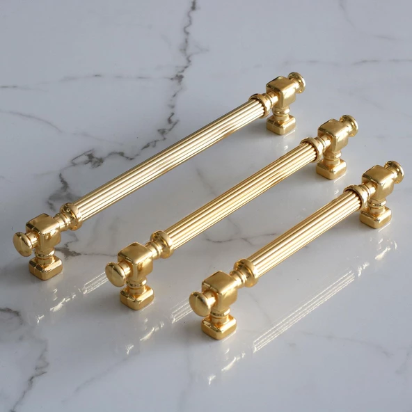 Talas Altın Çizgi Metal Kulp 224 mm 22.4 cm Mobilya Çekmece Mutfak Dolabı Dolap Kapak Kulpları Kulbu - 2